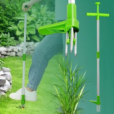 Stojący wyrywacz chwastów – 91 cm, 3-zębny mechanizm obrotowy, bez schylania się | SPINOUT