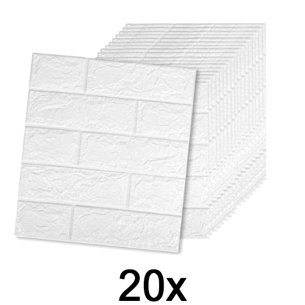 4x (5 Sztuk) Samoprzylepna Tapeta 3D z Motywem Cegły | BRICKSBY