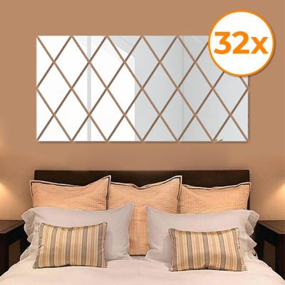 Lustrzane naklejki ścienne (32 sztuki) | WALLGEM