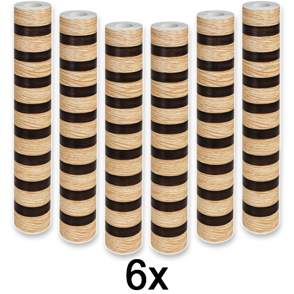 6x Elegancka naklejka ścienna z efektem drewna | LINEWALL