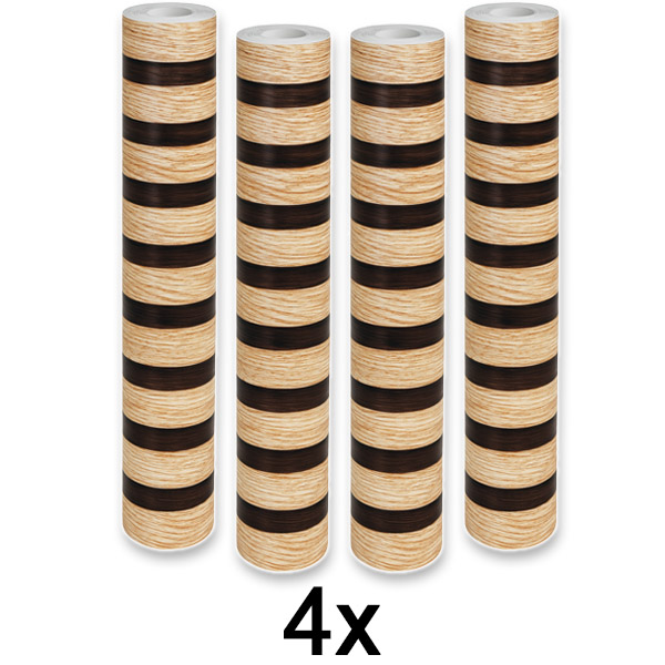 4x Elegancka naklejka ścienna z efektem drewna | LINEWALL