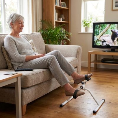 Mini rowerek treningowy do biurka, sofy i krzesła - ręce i nogi, regulowany opór, do 150 kg | PEDALORA