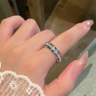 Obracany pierścionek antystresowy z cyrkoniami - Zestaw 3 kolorów | LUXRINGS