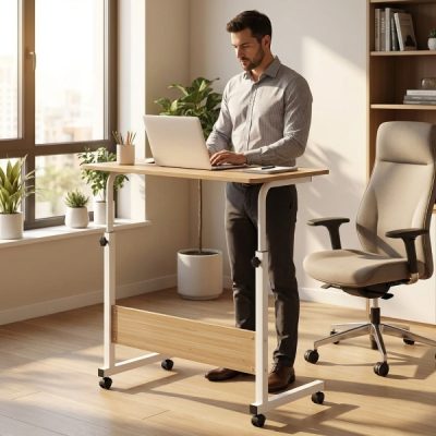 Przenośny stół z regulacją wysokości na kółkach (71-90 cm) | EVOSTUL